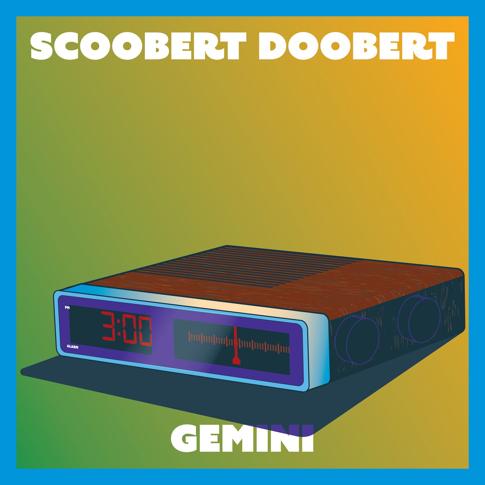 Cover for Gemini. An alarm clock reading 3:00.